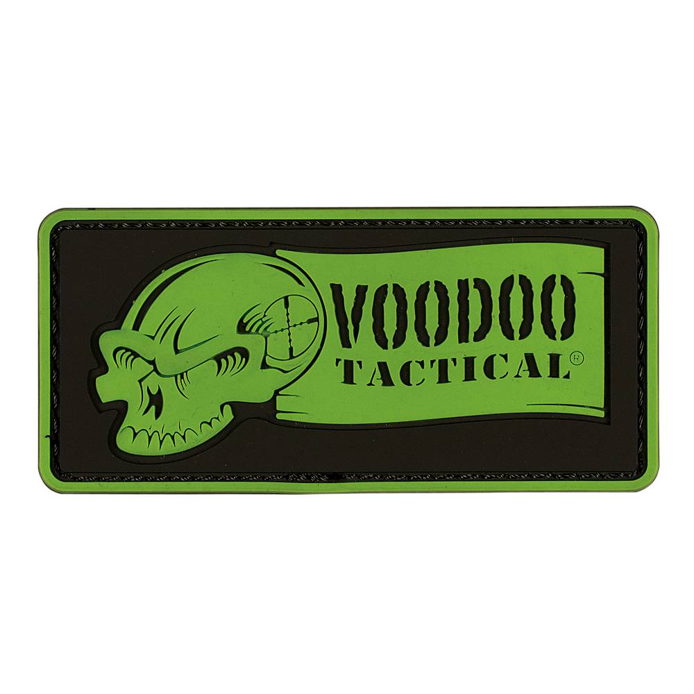 VOODOO TACTICAL VOODOO RIBBON LOGO - RUBBER PATCH - HI-VIZ GREEN