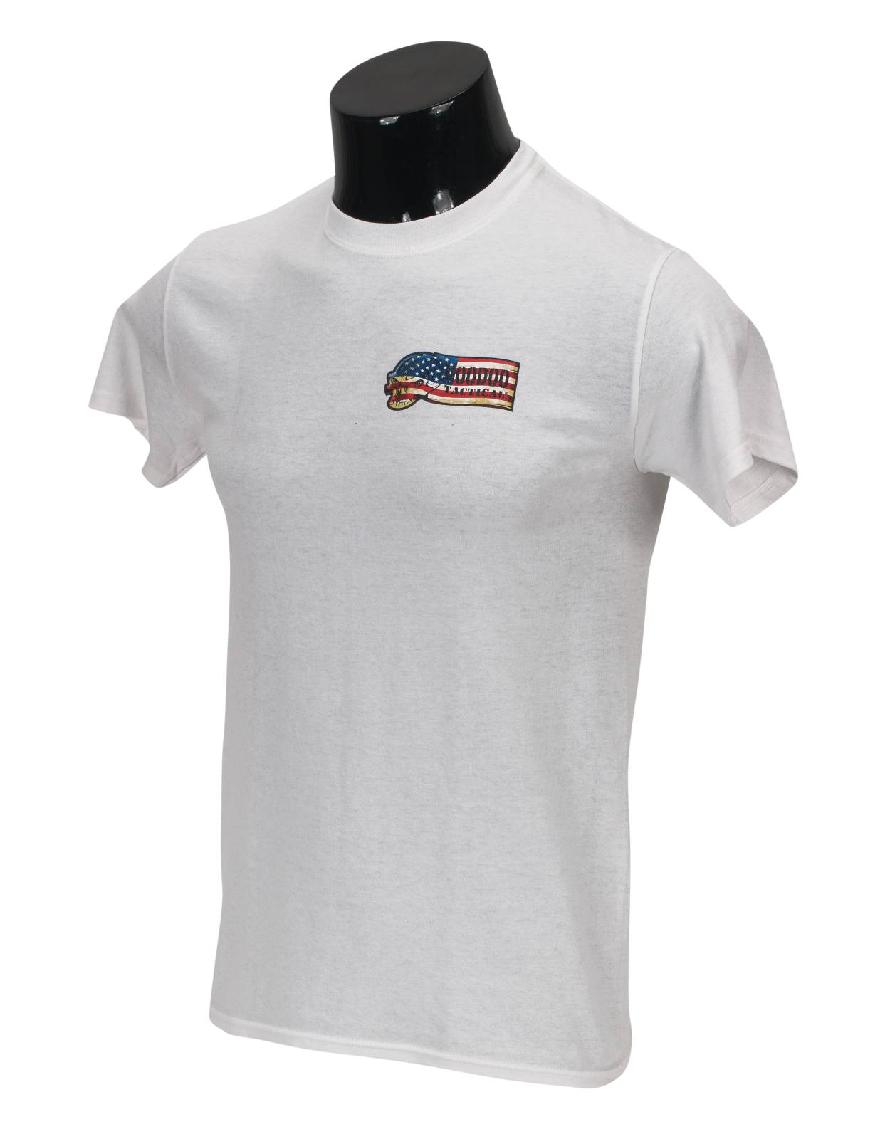VOODOO TACTICAL PATRIOT BANNER RIBBON LOGO T-SHIRT - (WHITE-MEDIUM)