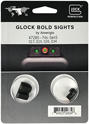 GLOCK PARTS NIGHT SIGHT AMERIGLO BOLD FRONT 140" W X 200" H MARKED 00