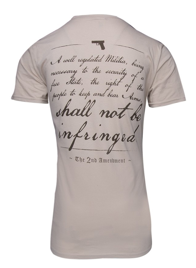 GLOCK T-SHIRT 2ND AMENDMENT TAN SMALL