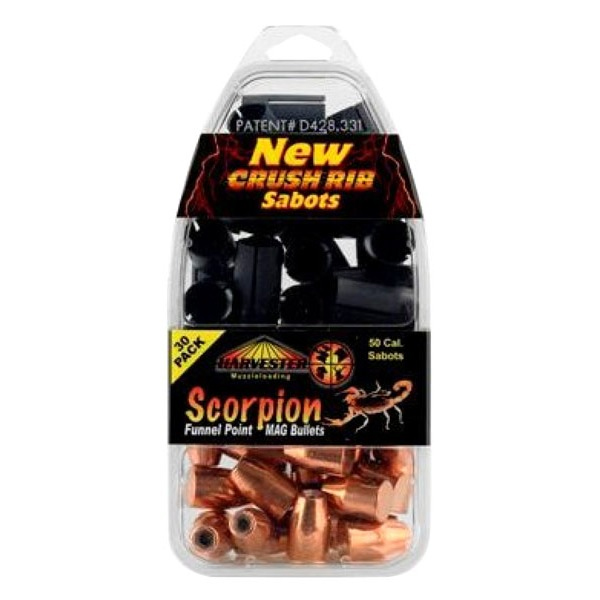 HARV SCORPION W/SABOT 50 CAL 30PK BULLET 260GR FUNNEL PT