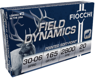 Fiocchi 3006C Field Dynamics .30-06 Springfield 165 Grain Pointed Soft Point (PSP) Ammunition (20 Rounds)