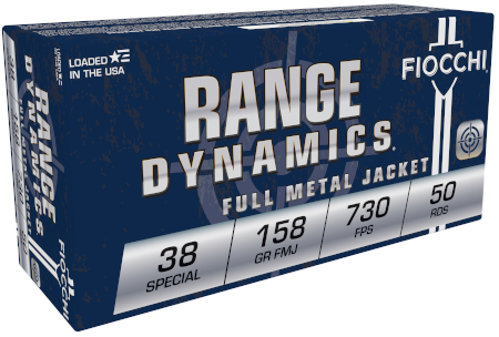 Fiocchi Range Dynamics .38 Special 158Gr FMJ 50rd Box Ammo (38G)