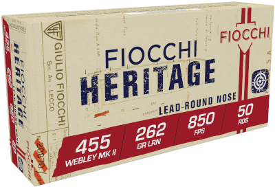 Fiocchi 455A .455 Webley 262 Grain Lead Round Nose (LRN) 50-Round Box