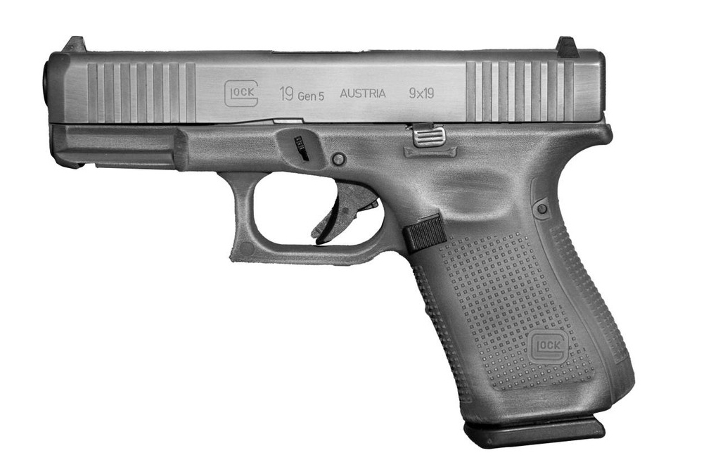 GLOCK 19 G19 GEN 5 HGA 9MM 4.0 IN BBL FS 3 15RD MAGS 5LB MOS CERAKOTE GRAY BATTLEWORN FRAME/SLIDE