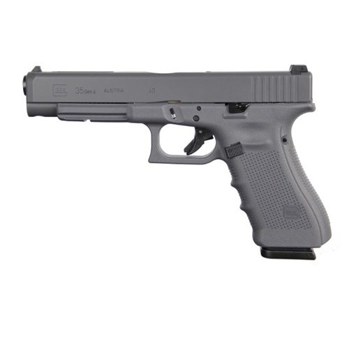GLOCK 35 G35 HGA 40S&W 5.32IN BBL ADJ 3.5LB 2 15RD MAGS CERAKOTE GRAY BATTLEWORN FRAME/SLIDE