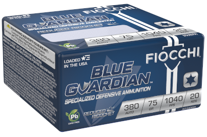 FIOCCHI BLUE GUARDIAN PISTOL AMO 380ACP 75GR RRHP 20RD ( 20 BOXES PER CASE )