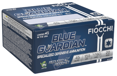 FIOCCHI BLUE GUARDIAN PISTOL AMO 45 AUTO 155GR RRHP 20RD ( 20 BOXES PER CASE )